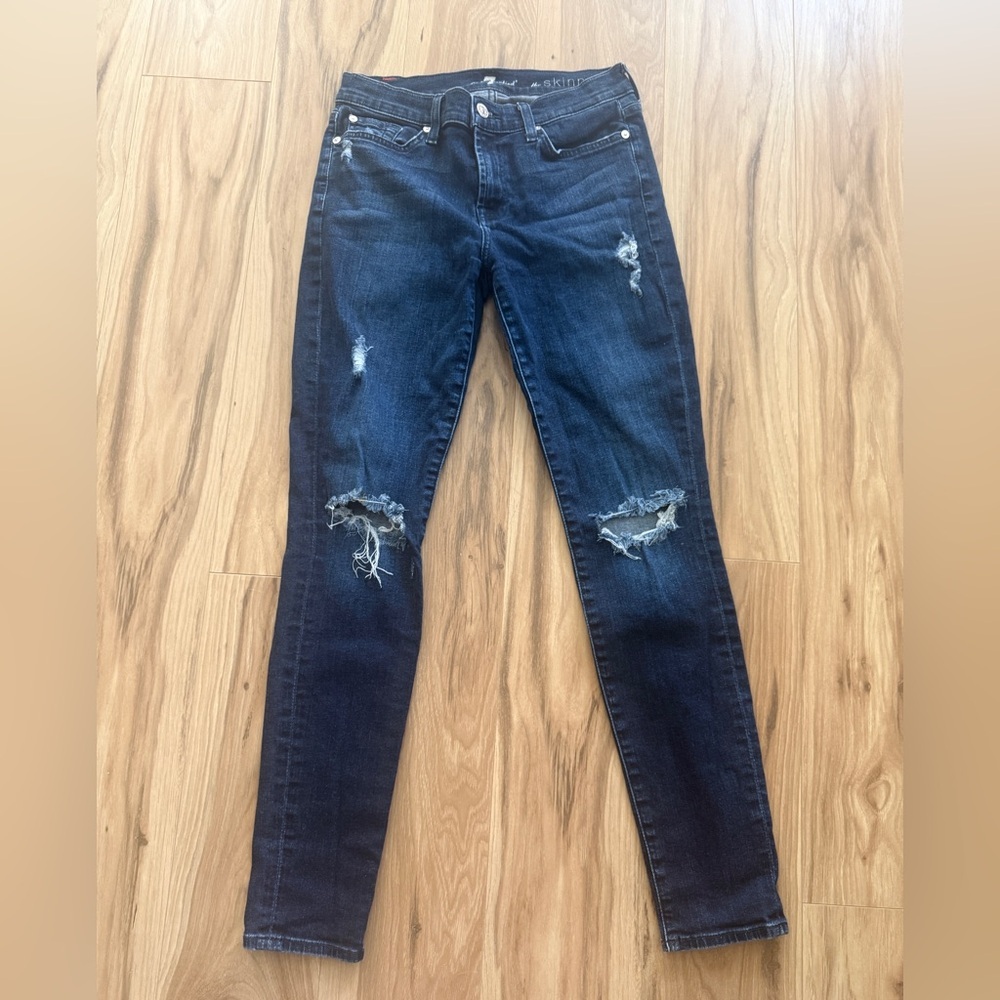 7 For All Mankind Dark Indigo Skinny Jeans